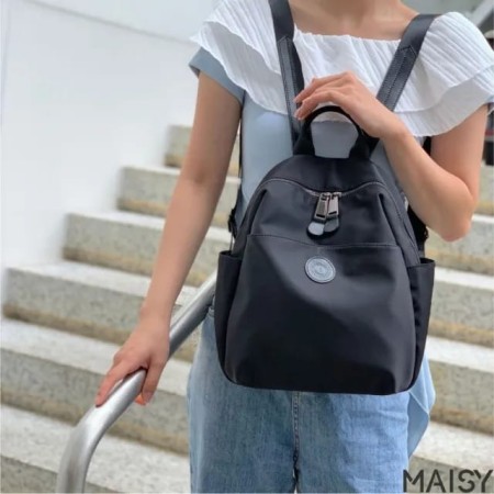 2025 New Hot Women's Backpacks Designer Soft Nylon Bag (BLACK)
