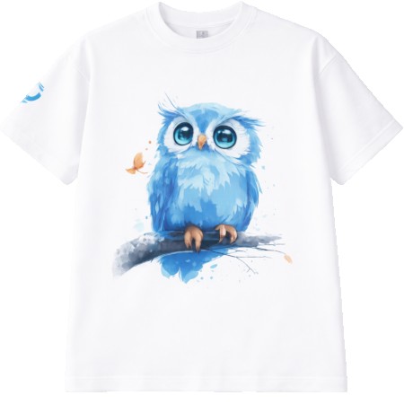 White x Owl Drop Shoulder Tshirt